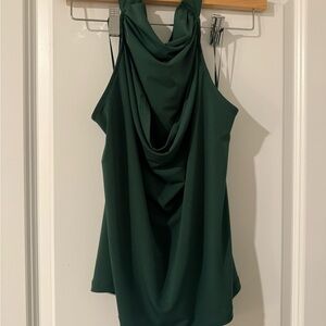 Anthropologie Green Draped Halter Top (Medium)